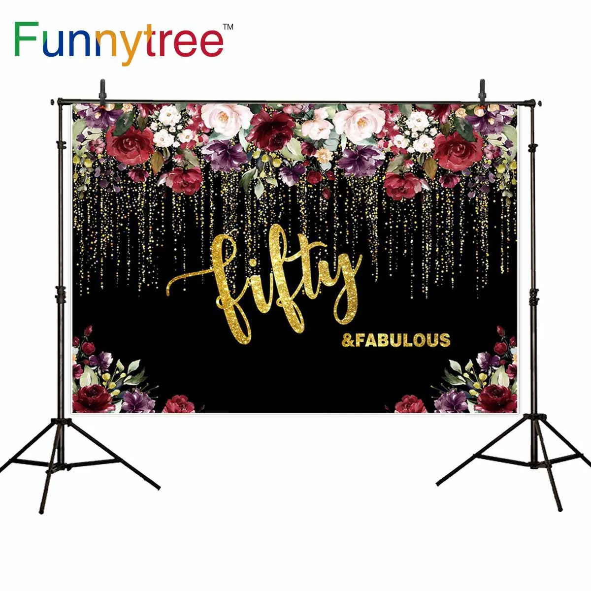 Фон для фотосъемки Funnytree 50 цветов Свадебная кисточка Золотая Вечеринка