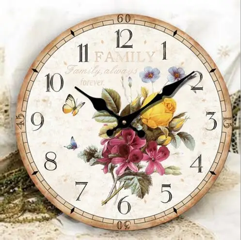 Цветок домашнего декора настенные часы моды тихая спальня украшения современный