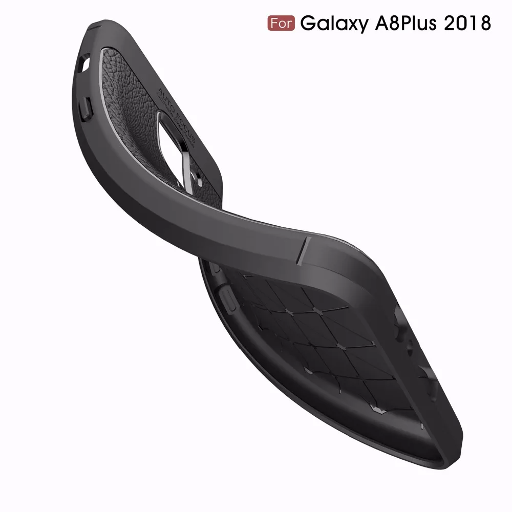 Rjust мягкий чехол для samsung galaxy A8 плюс 2018 Ultra Slim личи кремния кожи антидетонационных
