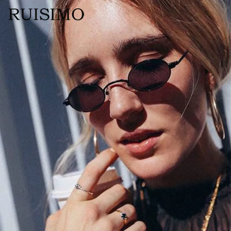 Мужские и женские круглые солнцезащитные очки RUISIMO овальные в стиле стимпанк