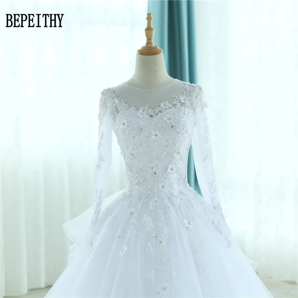 Женское бальное платье BEPEITHY Белое Бальное Платье с длинным рукавом и кружевной