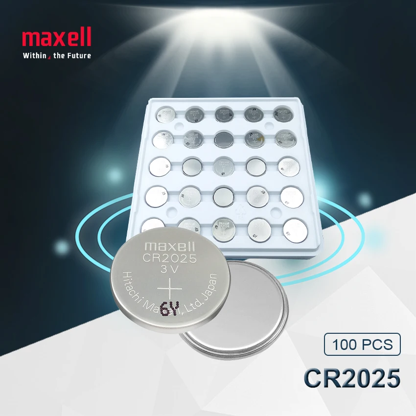 100 шт. maxell cr2025 батарейки таблеточного типа cr 2025 3 В литиевая батарея для часы с калькулятором весы