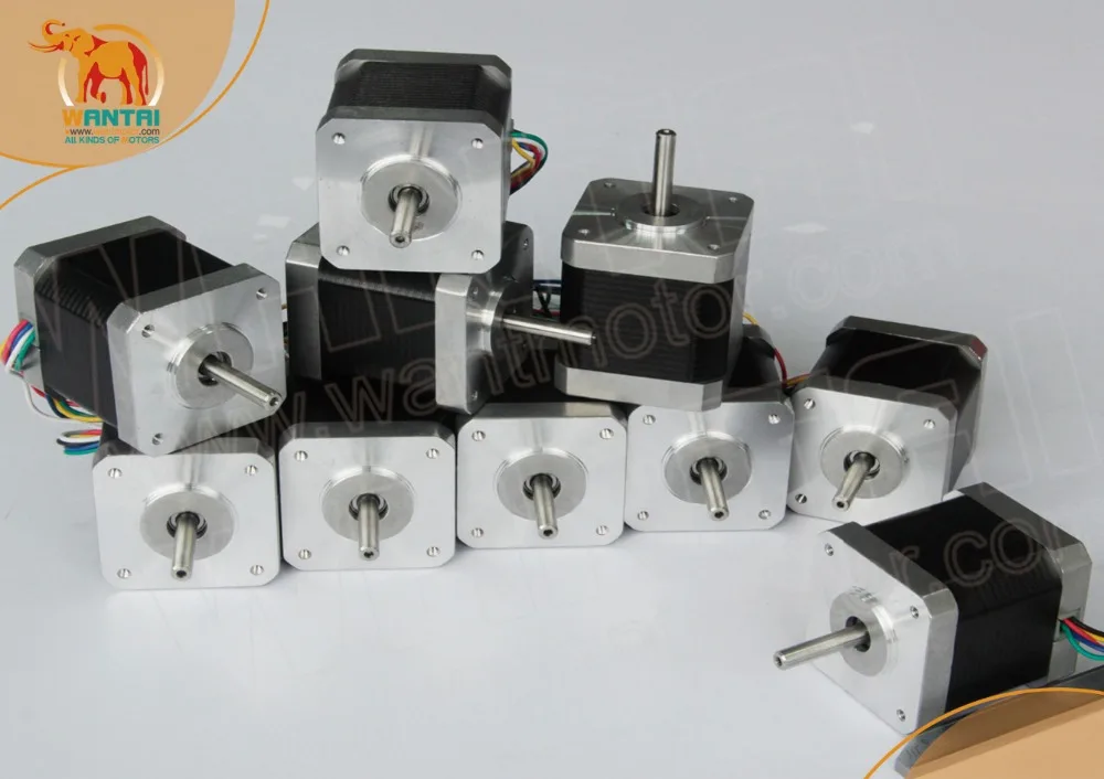 

(Germany Ship 7 Huge Promote) 10 PCS 42BYGHM810,Nema 17 Stepper Motor 4200g.cm,2.4A, wantai 3D Reprap Makebot Printer, Robot