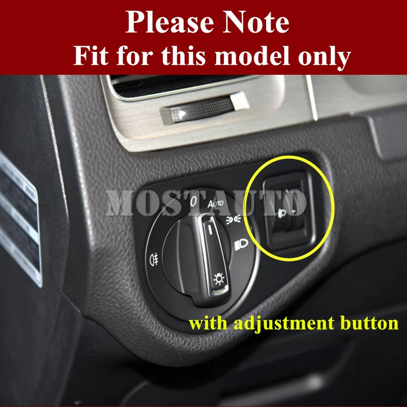 Накладки на кнопки переключателя фары из углеродного волокна для Volkswagen Golf 7 MK7 2013