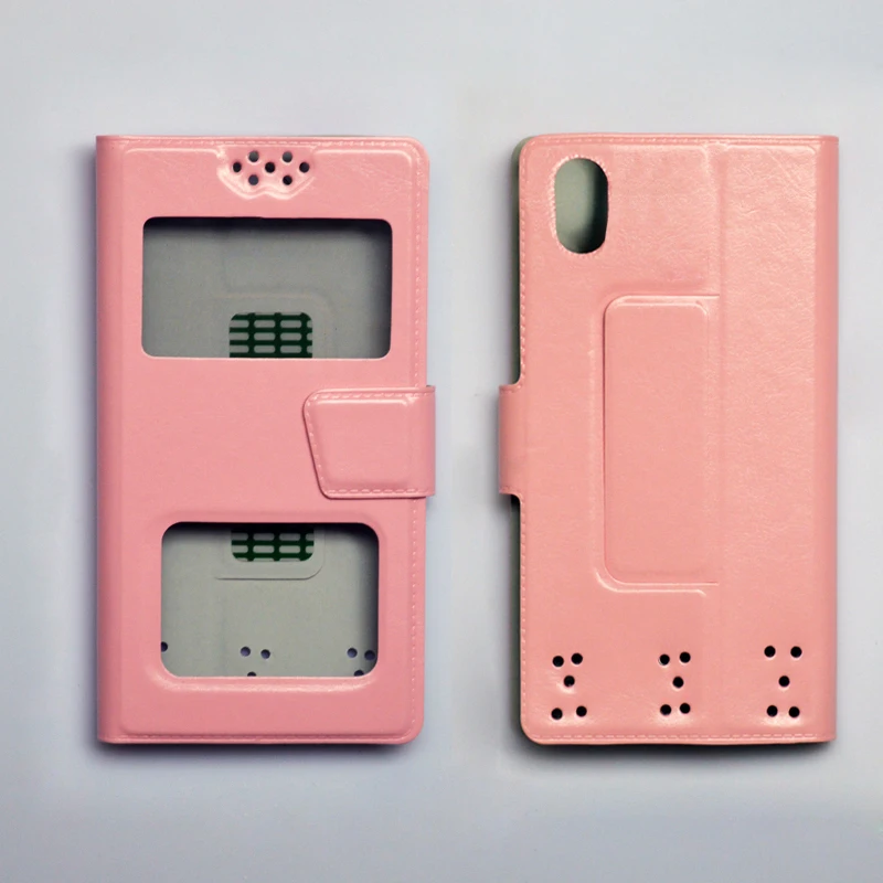 Dower me Универсальный откидной Чехол с двойным окном из искусственной кожи чехол