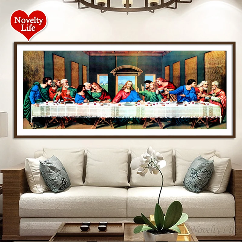 

5D Diamond Embroidery Diy Diamond Painting Cross Stitch Full Round Rhinestone Needlework Mosaic last supper Wall Sticker Decor