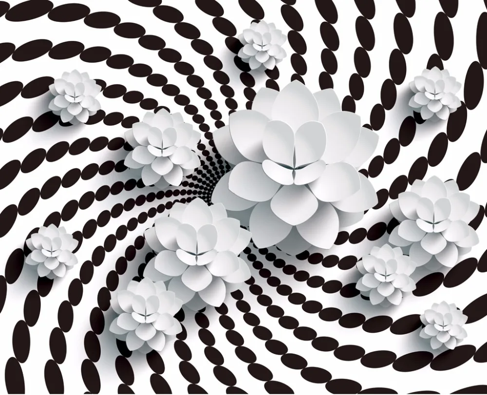 Современные занавески на заказ 3d для гостиной белые трехмерные цветочные