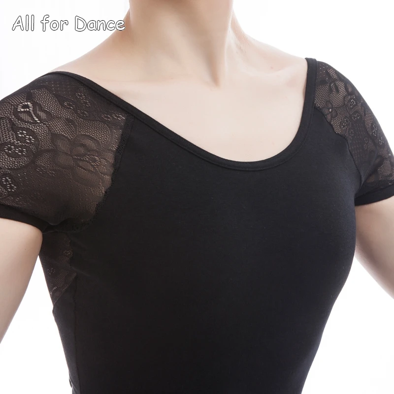 Балетное боди с коротким рукавом U образной формы из хлопка|ballet wear|adult ballet weardance