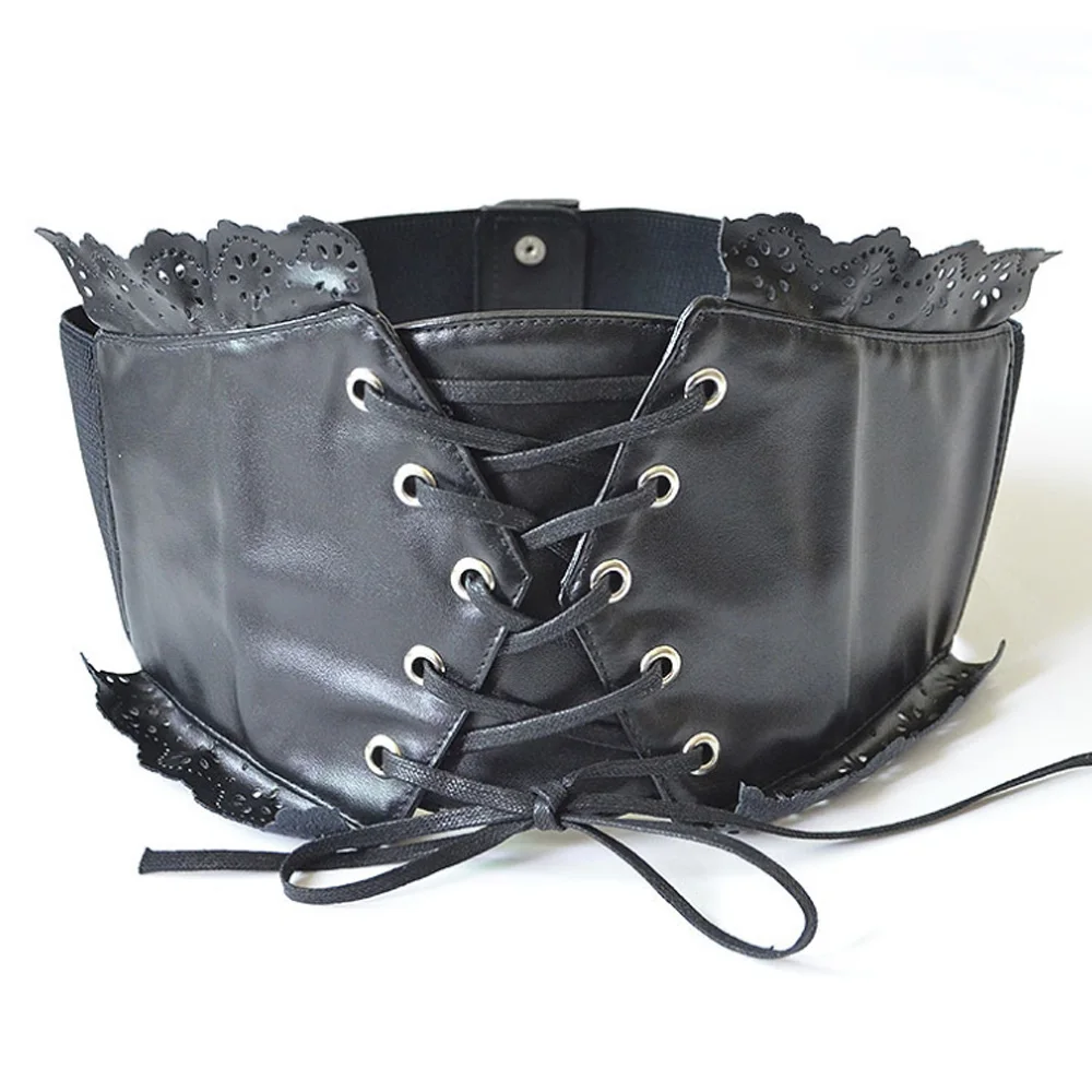 Винтажный панк корсет пояс для женщин 2019 модный черный со шнуровкой из