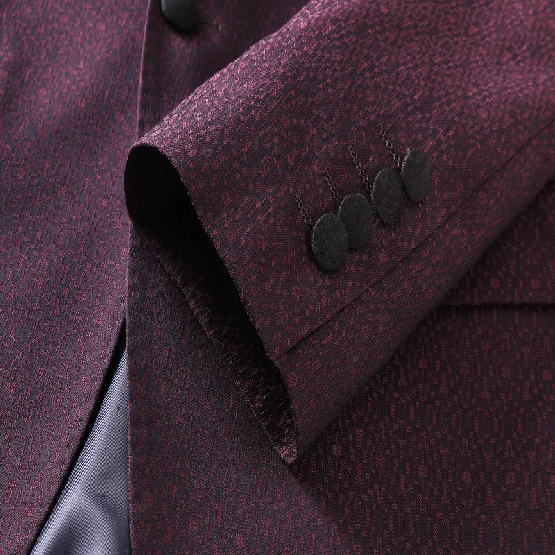 Плюс размер 5xl 3 шт костюмы для мужчин slim fit бренд мужской винно-красный свадебный костюм свадебный смокинг