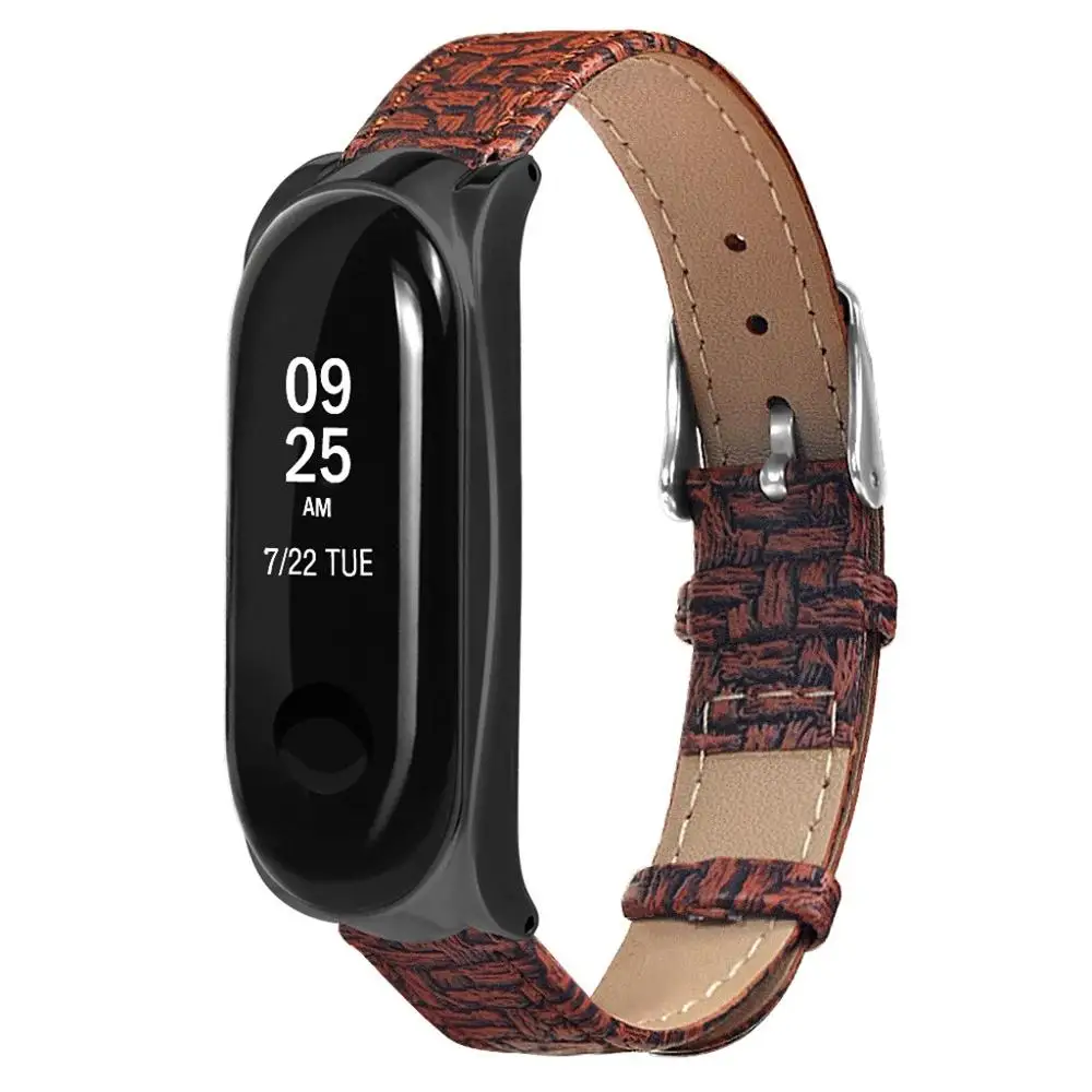 Кожаный ремешок с тканым узором для Xaio mi Band 3, сменный ремешок на запястье Xao mi Xio mi Xiao mi band bnad3, ремешок на запястье