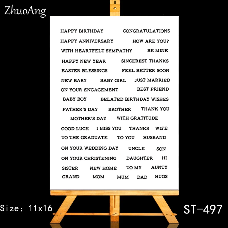 

ZhuoAng Happy New Year Best Wishes Clear Stamps/Seals For DIY Scrapbooking/Card Making/Album Decorative Silicone Stamp Crafts