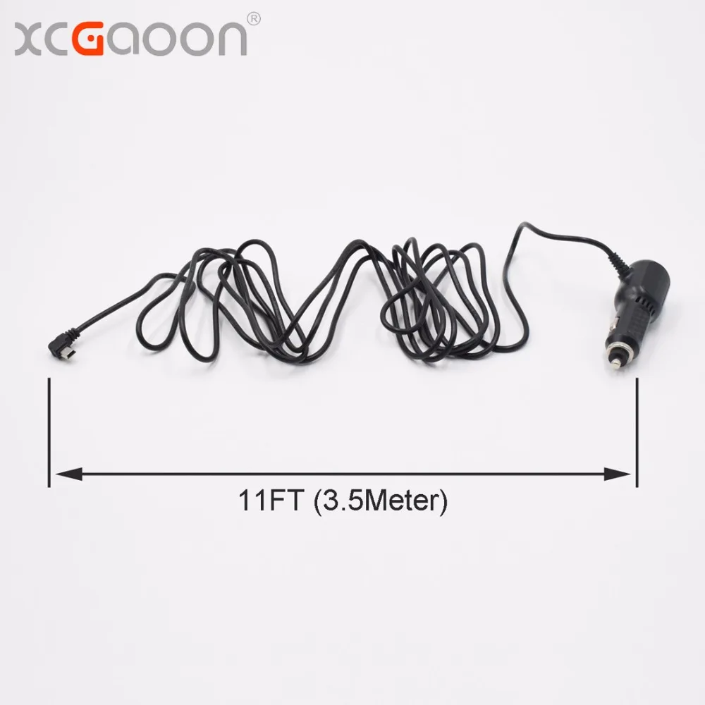 XCGaoon 3,5 м 5 в а мини USB изогнутое левое автомобильное зарядное устройство с 2 usb-портами для автомобиля dvr камера регистратор мобильный, вход DC 8 V-36 V