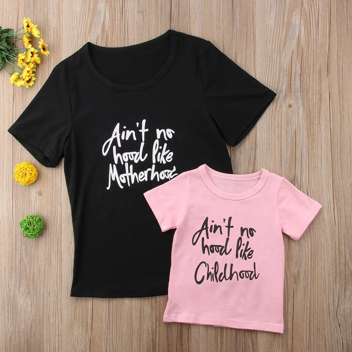 Family Matching Outfits Women Kids Baby Girls Boys Cotton Short Sleeve Tops T-shirt Match Clothes | Мать и ребенок