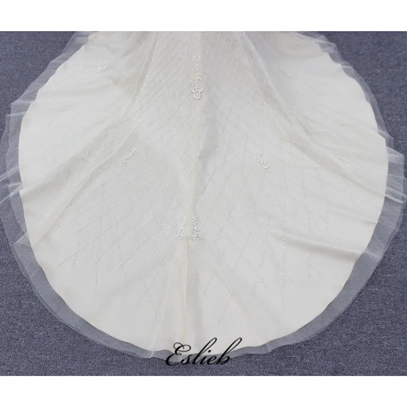 

2019 Amazing Gown Appliqued Lace Illusion Back Mermaid Vestido De Noiva Stunning Long Sleeve Wedding Dresses Deep V SJ030-1