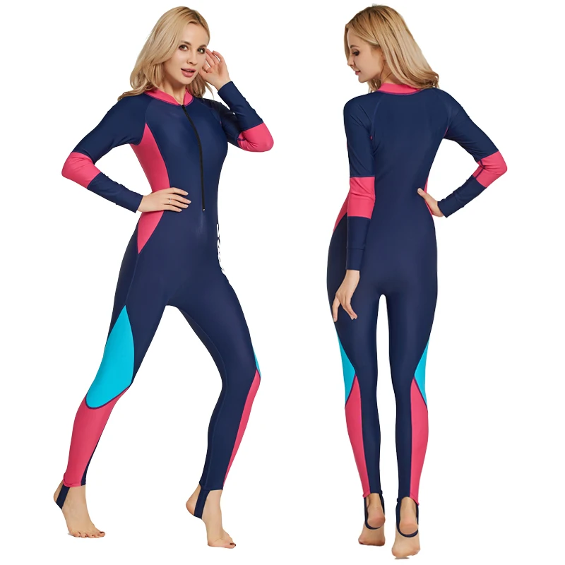 

Women's Dive Skin Lycra One-piece Full Body Suit Zip Up Jumpsuit Rash Guards Basic Skin Wetsuit UPF50+ Sun UV Protection Surfing