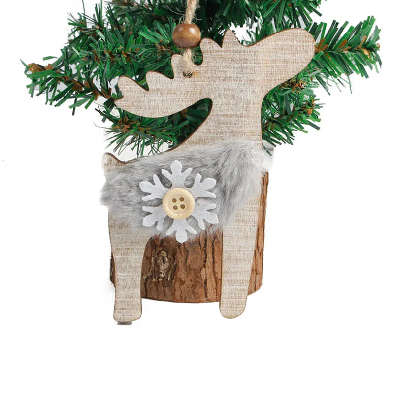 Творческий меховые Снежинка деревянные рождественские украшения Подвески