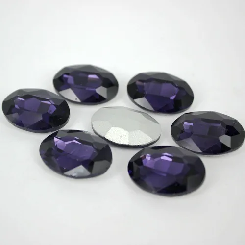 

Tanzanite Color Oval Crystal Glass Pointed Back Glass Fancy Stones beads.10*14mm,13*18mm,18*25mm,20*30mm