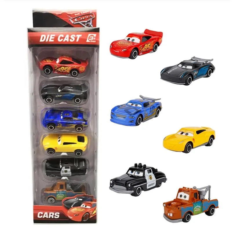 Pixar Cars 6 шт./лот disney Pixar тачки 3 Молния Маккуин Джексон шторм Рамирез 1:55 литья под давлением модель из металлического сплава игрушечные машинки подарок для детей - Цвет: Pixar Cars