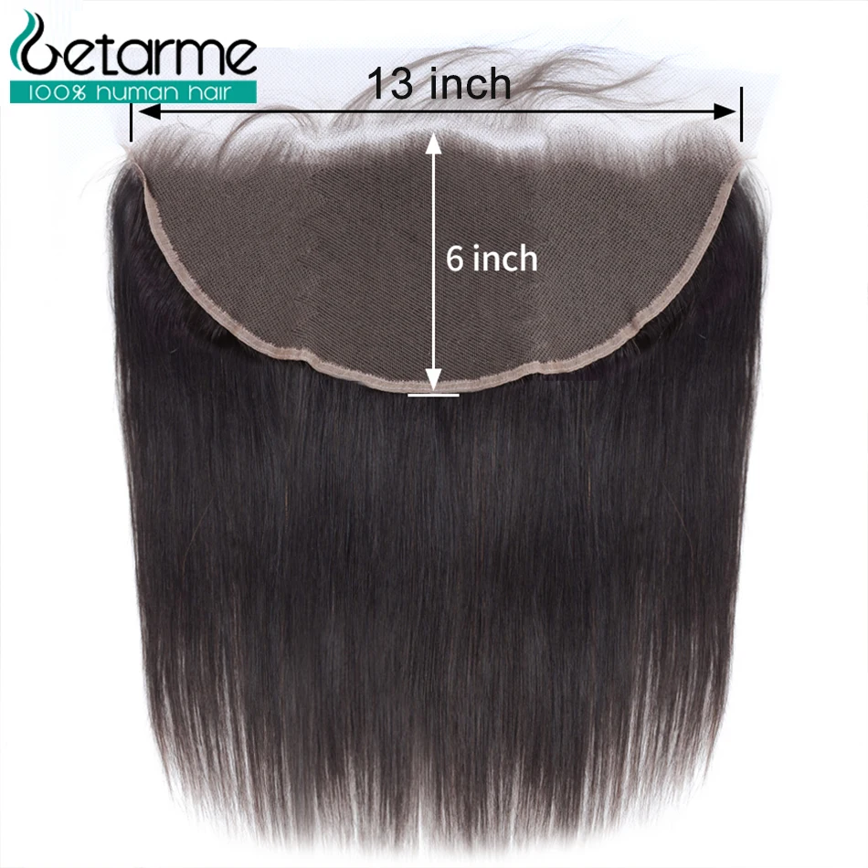 Getarme Brazilian Remy Hair Straight 13x6 Lace Frontal with Baby Hair Ear to Ear Lace Frontal Closure Human Hair Extensions