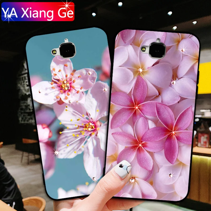 Блестящий Алмазный чехол для Huawei honor 4C 5C 6C Pro 5X 5A 6A 6X роскошный со стразами и вишней