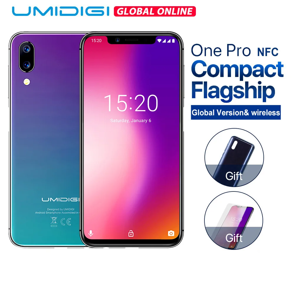 UMIDIGI One Pro Глобальный Band 5 9 &quotAndroid 8 1 мобильный телефон беспроводной зарядки 4G B 6 P23