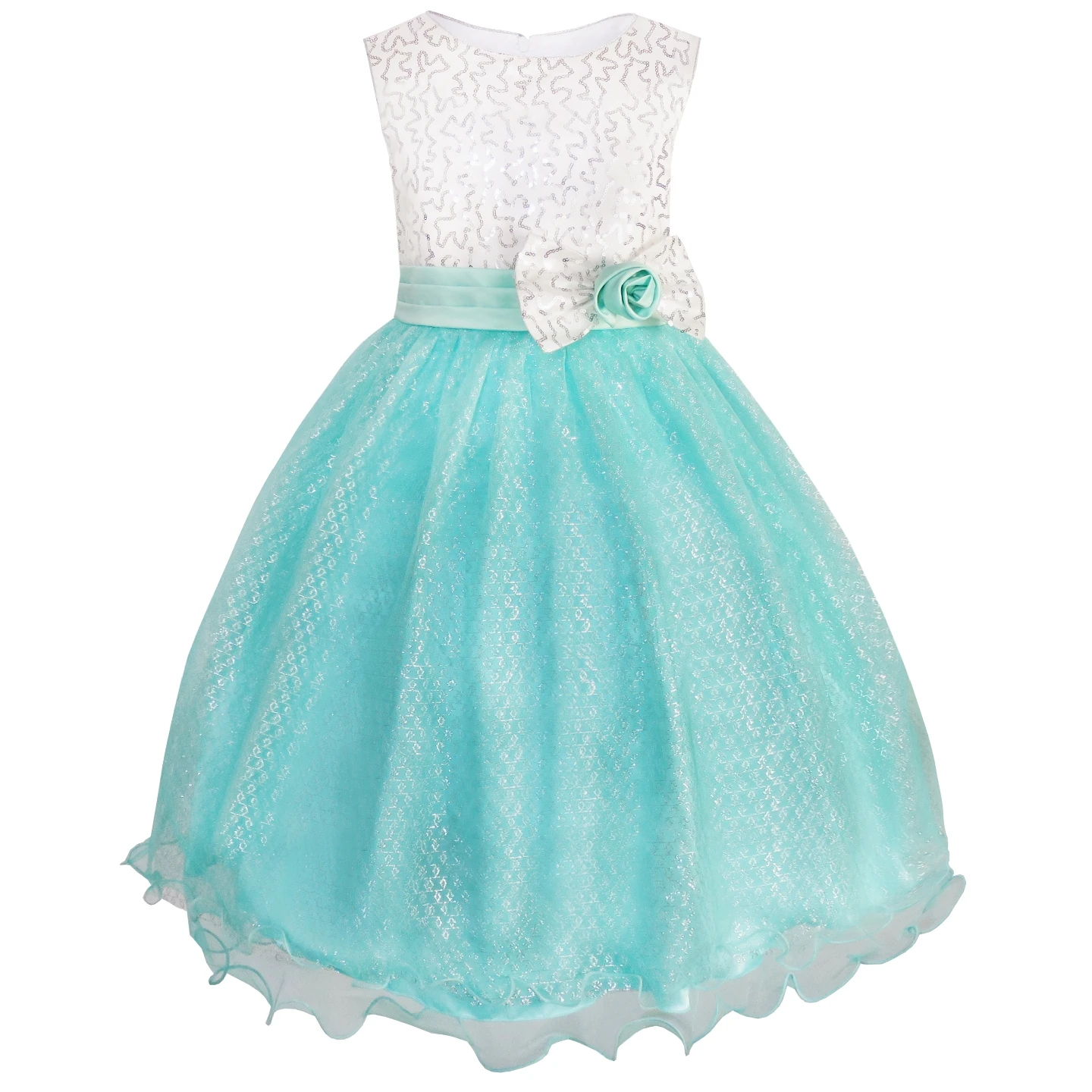 Sunny Fashion платья для девочек платье Цветок Девушка Платье блеск Цехин Свадьба