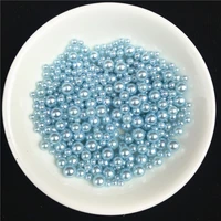 10grams light blue abs pearls 2 534568mm round acrylic imitation pearl beads for jewelry making nail art phone
