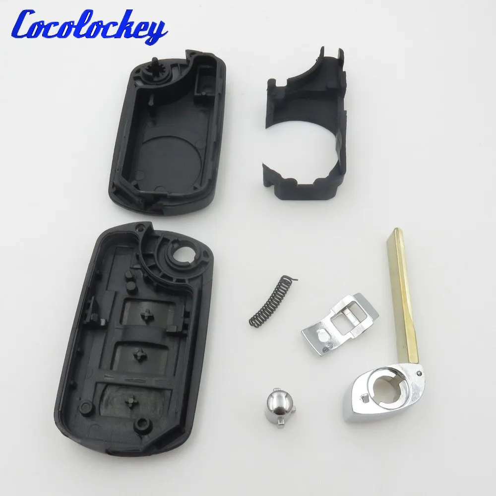 Cocolockey 3 кнопки складной пульт дистанционного ключа оболочки корпуса для Land Rover LR3 для Range Rover Sport с большое лезвие без логотипа