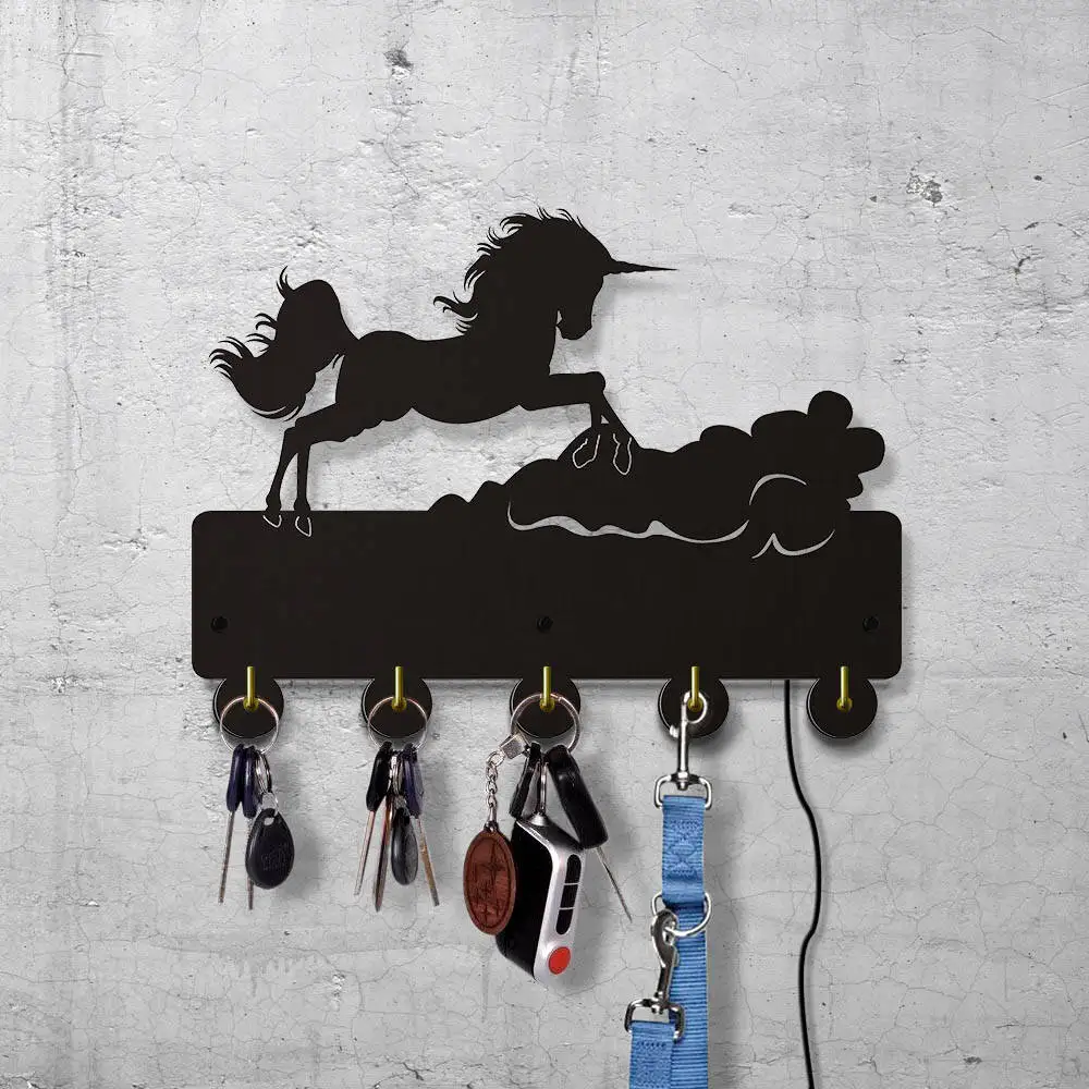 Jumping Unicorn светодиодный настенный крючок с подсветкой, настенная вешалка, фея, лошадь, брелок, настенная дверная вешалка для одежды, вешалки для одежды, подарок для влюбленных с единорогом