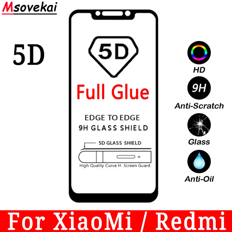 Защитная пленка 5D 9D из закаленного стекла с полным клеем для Xiaomi Mi 8 Lite SE 6X 5X A1 A2 Redmi