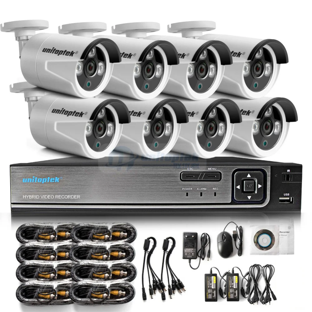Система видеонаблюдения 8CH 1080P AHD DVR 8 шт. 2.0MP 3000TVL охранная камера IR наружная H