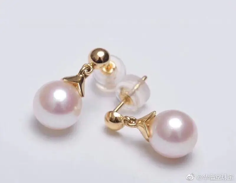 gorgeous a pair of AAA10-11mm south sea round white pearl earring 18k | Украшения и аксессуары