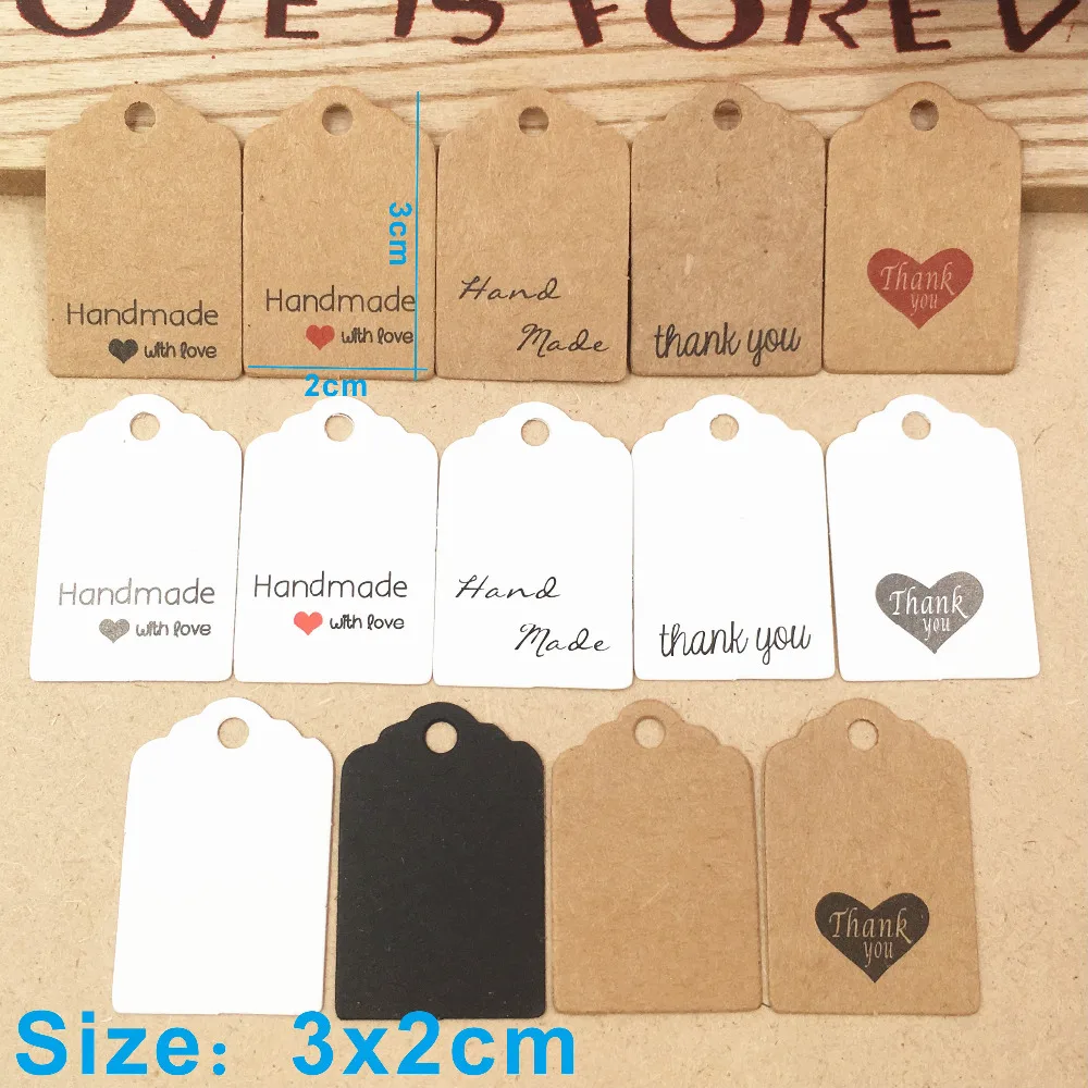 Крафт-бумага для печати 3 5x3 5 см 100 шт. ручная работа тег с надписью love