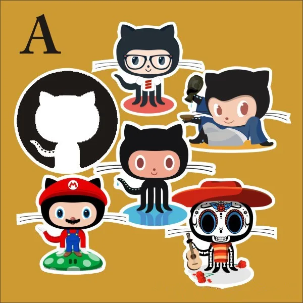 TD ZW 4 комбинации наклейки Github Octocat для автомобиля ноутбука багажа скейтборда