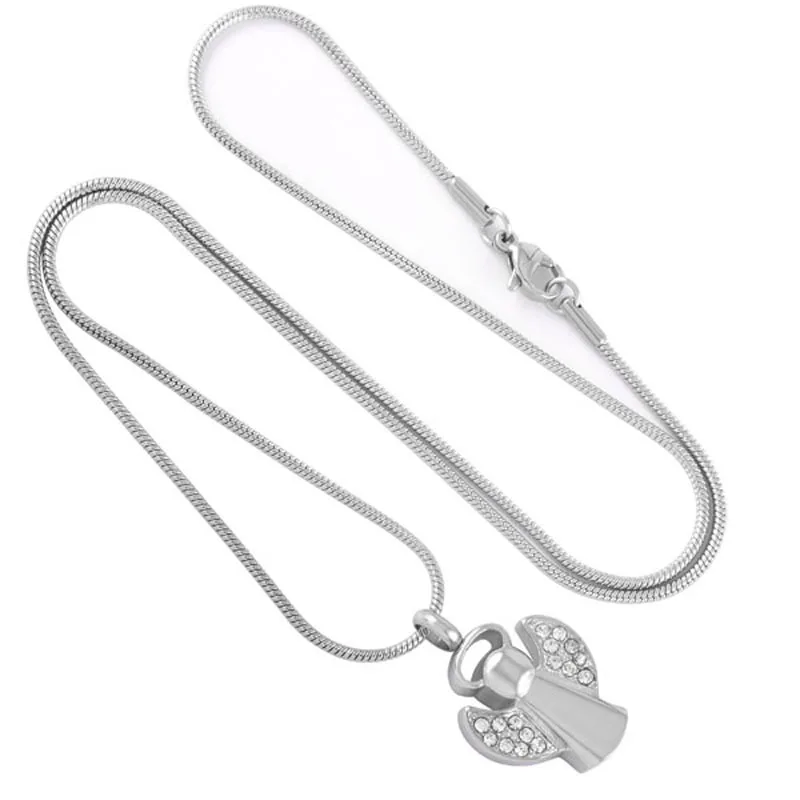 

IJD9129 Stainless Steel Cremation Lover's Embrace Jewelry Pendant Urn Necklace Memorial Ash Keepsake Locket Pendant