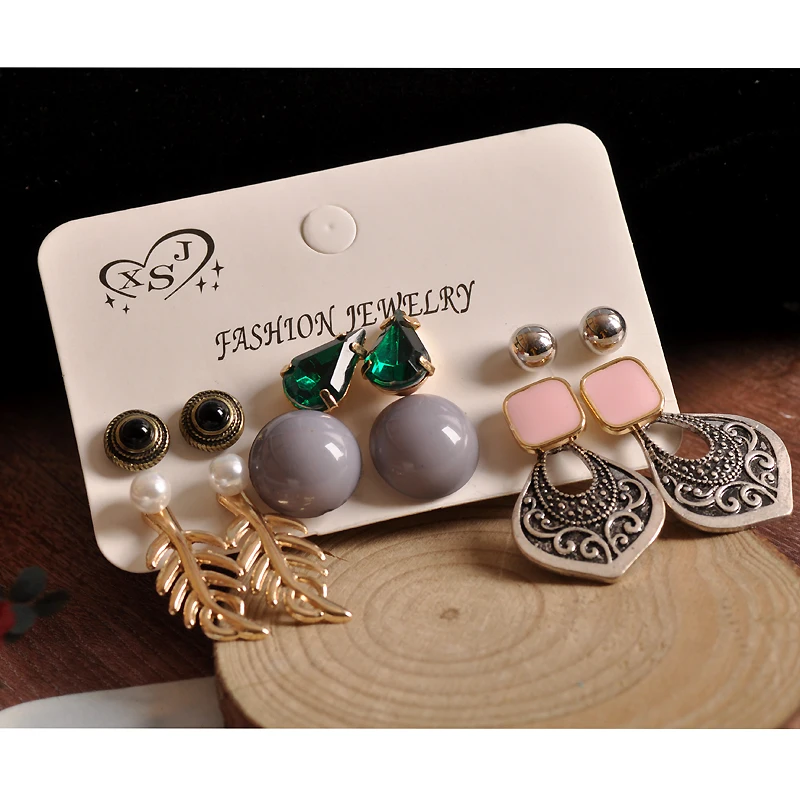 Hot selling fashion gorgeous women jewelry girl boy birthday party ear nail green gray pink Earrings mixed Gift Free Shipping | Украшения и