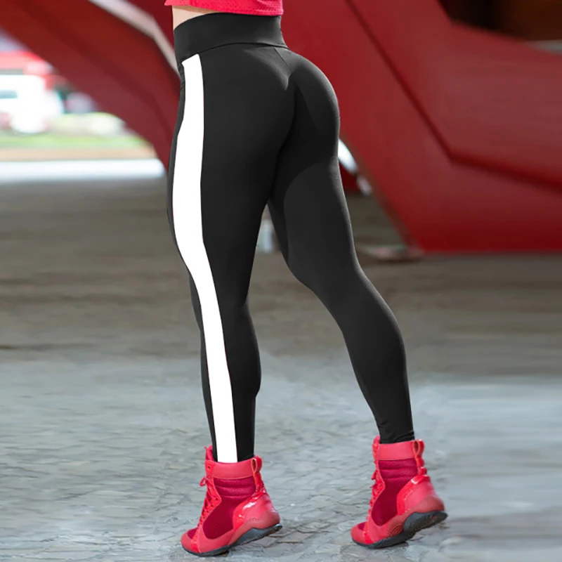 

NORMOV Sexy Side Stripe Leggings For Women Fitness Push Up Female Jeggings Workout Bodybuilding Women'S Clothing Leggings