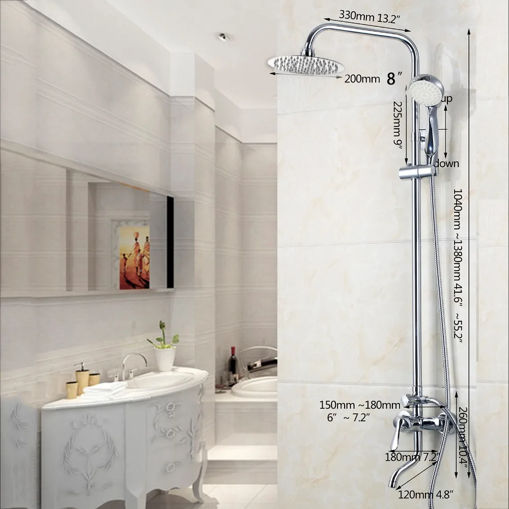 Смеситель для душа KEMAIDI хромированный светодиодный настенный | Обустройство дома