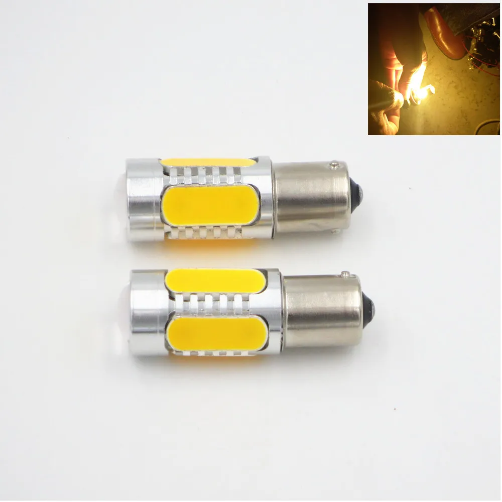 1156 BA15S BAU15S Amber Car 5 COB 7.5W LED 150 Degree PY21W P21W 1157 BAY15D Turn Signal Light Tail Reverse Bulb | Автомобили и