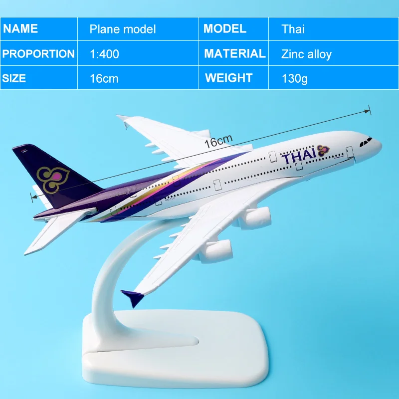 2019 Brinquedo 16 см сплава тайский A380 авиации игрушечные Самолеты самолета хобби