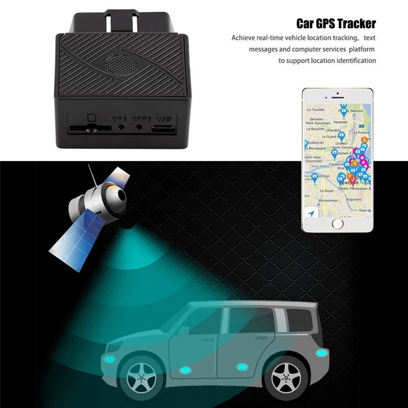 Автомобильный GPS трекер Mini Micro OBD II в реальном времени локатор устройство слежения
