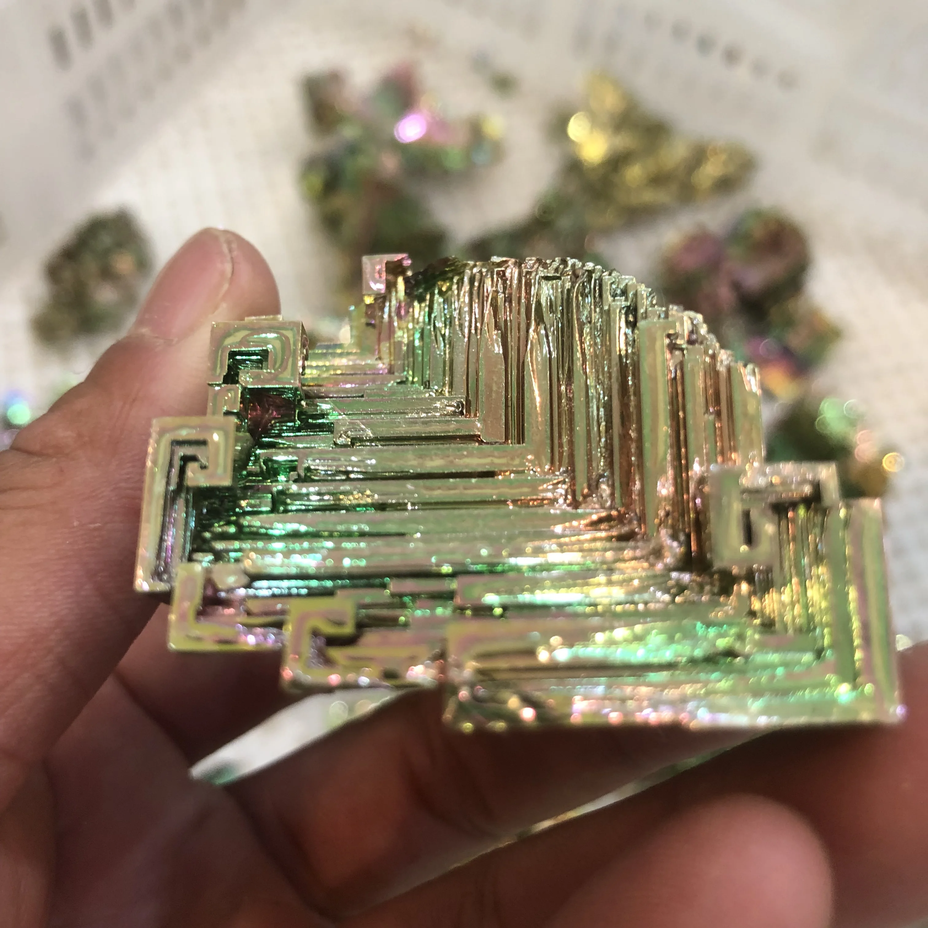 

56g This is the beautiful rainbow bismuth mineral specimen solidifying crystalline ore healing