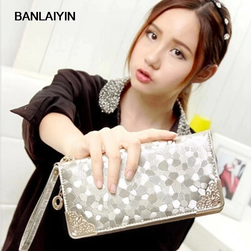 Nice Designer New Fashion Women Wallets Famous Luxury Brand Top Quality Pu Leather Lady Purse Hand Long Balck Silver Wallet | Багаж и