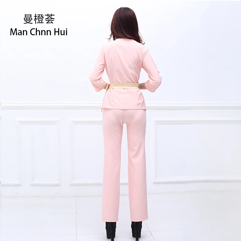 

Pink SPA overalls Beautician working clothing tooling technician sauna bath foot bath massage foot short sleeved uniforms summer