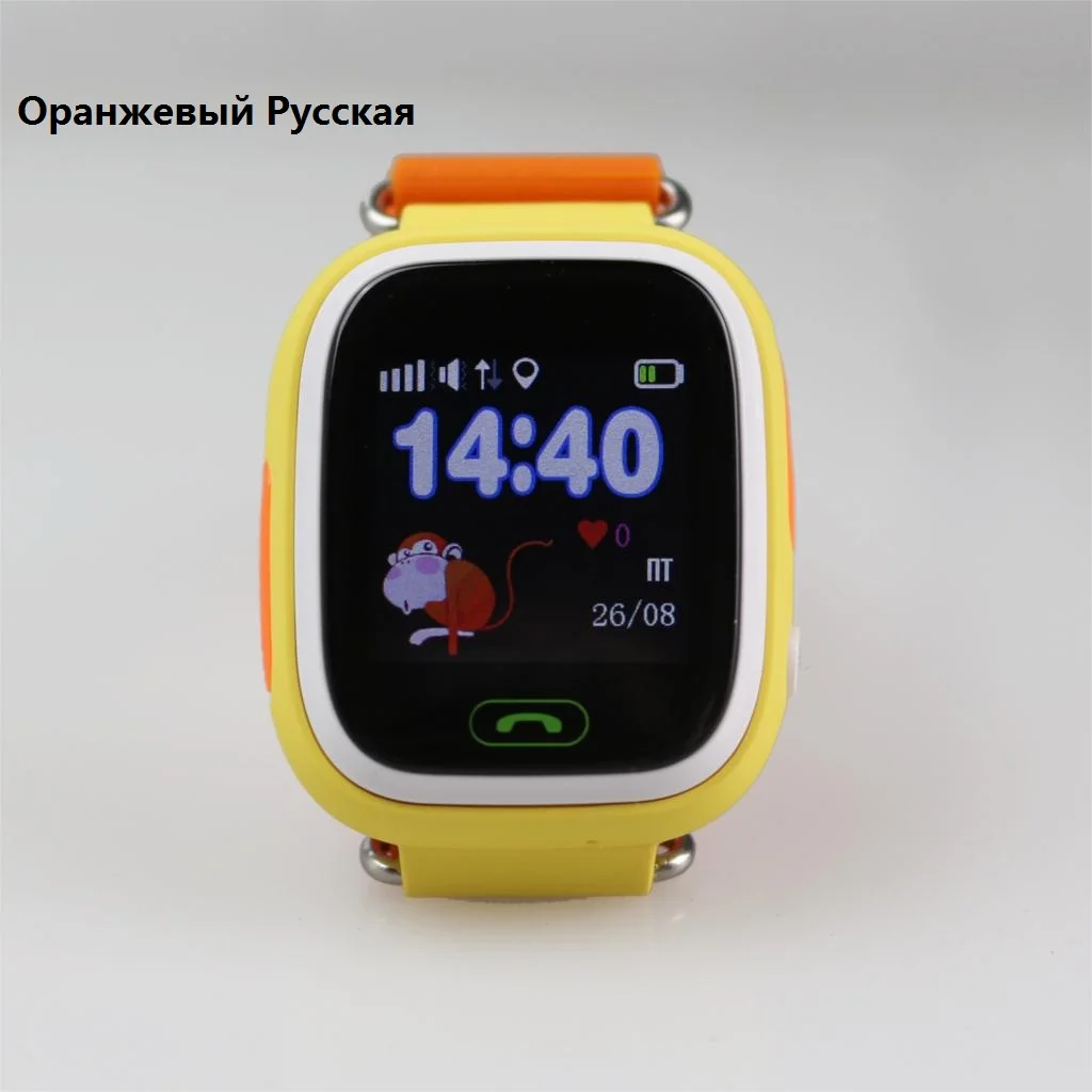 Russian Orange q90 Детский Q90 сенсорный экран wifi умные детские часы устройство поиска местоположения gps трекер детские gps часы телефон для детей PK Q100 - Цвет: Russian Orange q90