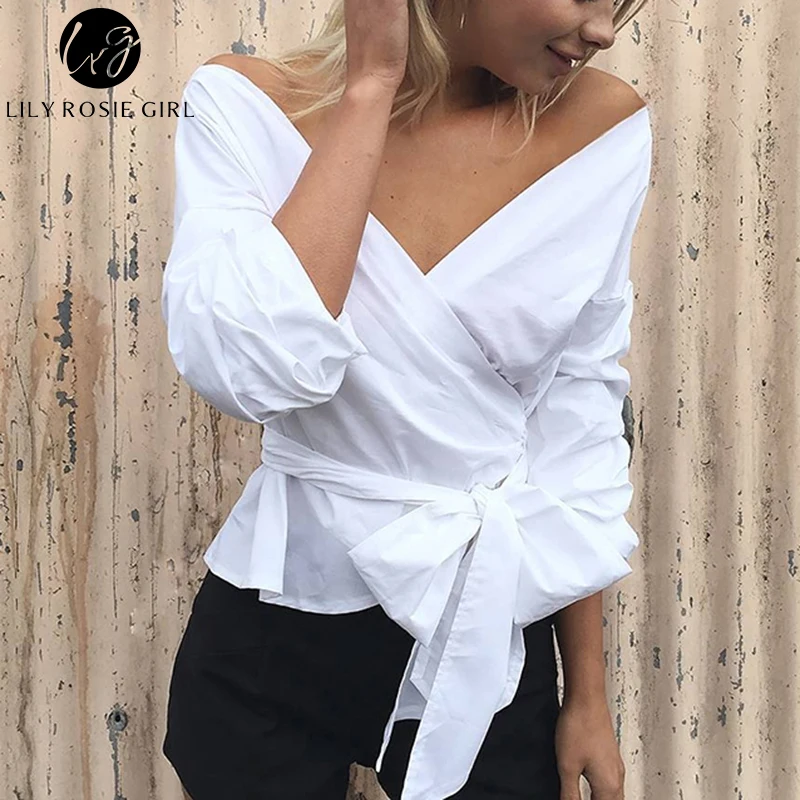 Conmoto Чёрная блузка с открытыми плечами сексуальная женская рубашка рукафами