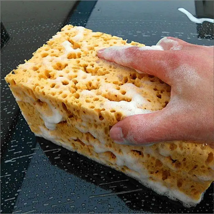 Новая модная желтая мини губка для мытья автомобиля Чистящая инструменты