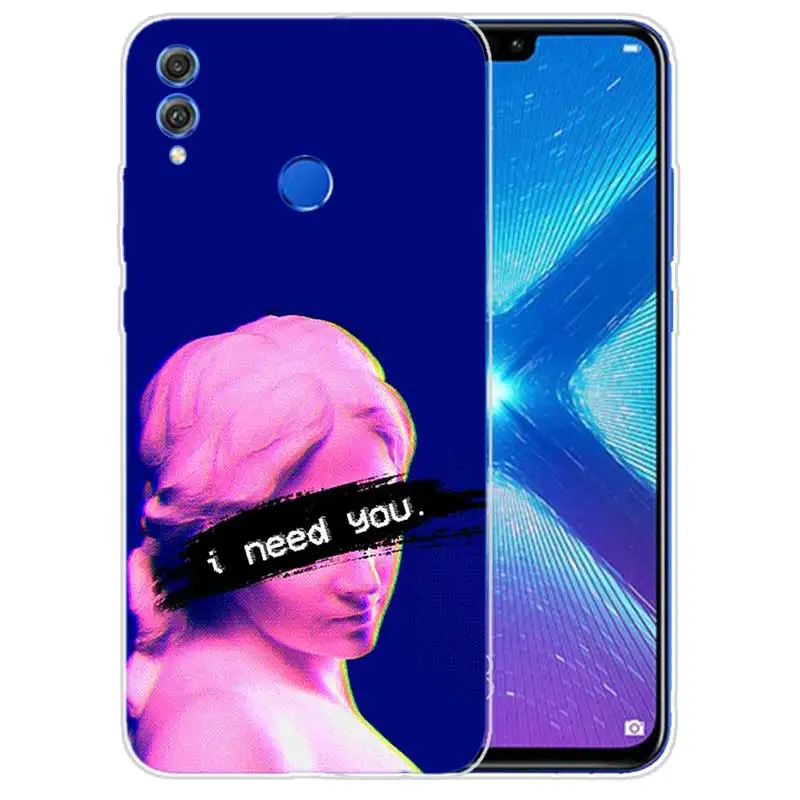 NO.8 Силиконовый чехол для Huawei Y7 Y6 Y5 Prime Pro Y9 Honor 8X 8C Play 9 10 lite View 20 V20 чехол Медуза Vaporwave Art - Цвет: NO.8