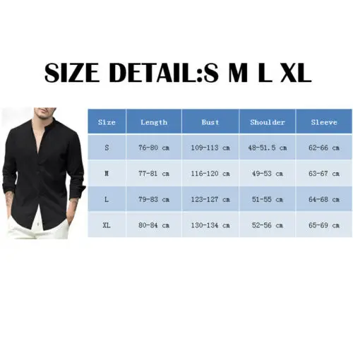 

Men Summer Spring Cotton Linen Long Sleeve Shirt Fashion Loose Casual Stand Collar Tops Solid Soft Shirts men clothes
